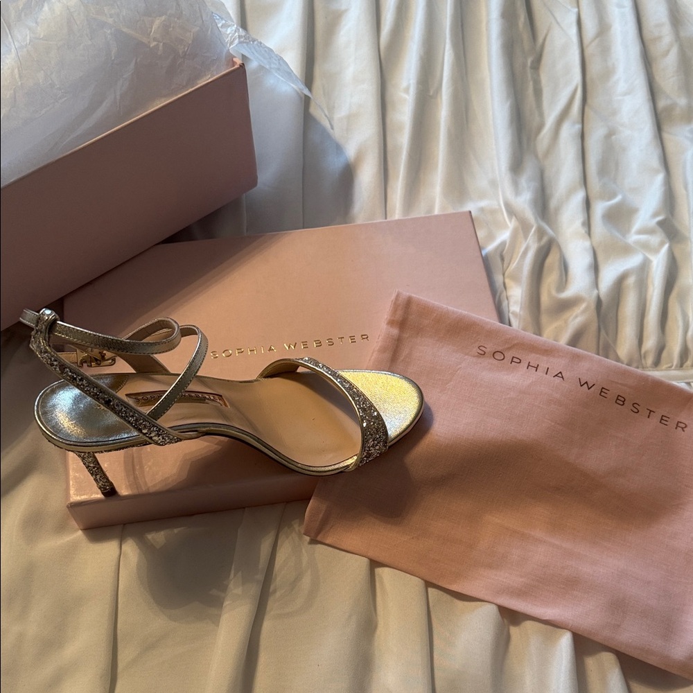 Sophia Webster Glittering Silver Heels